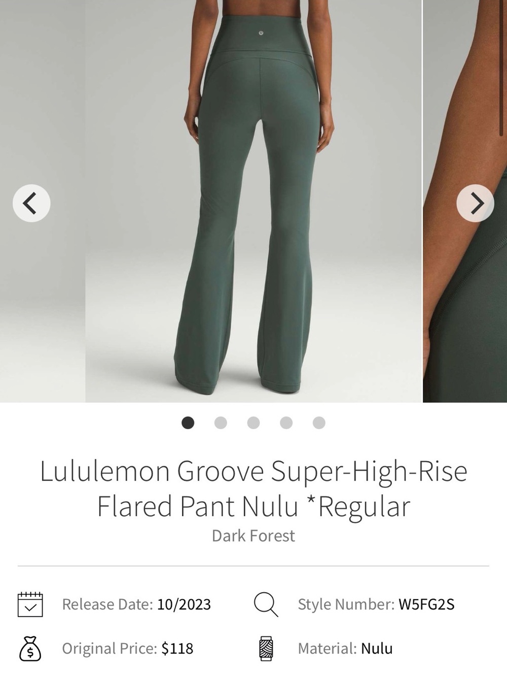 lululemon athletica High-Rise Flare Pant in Dark Green
